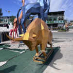 Geometric Bull Sculpture