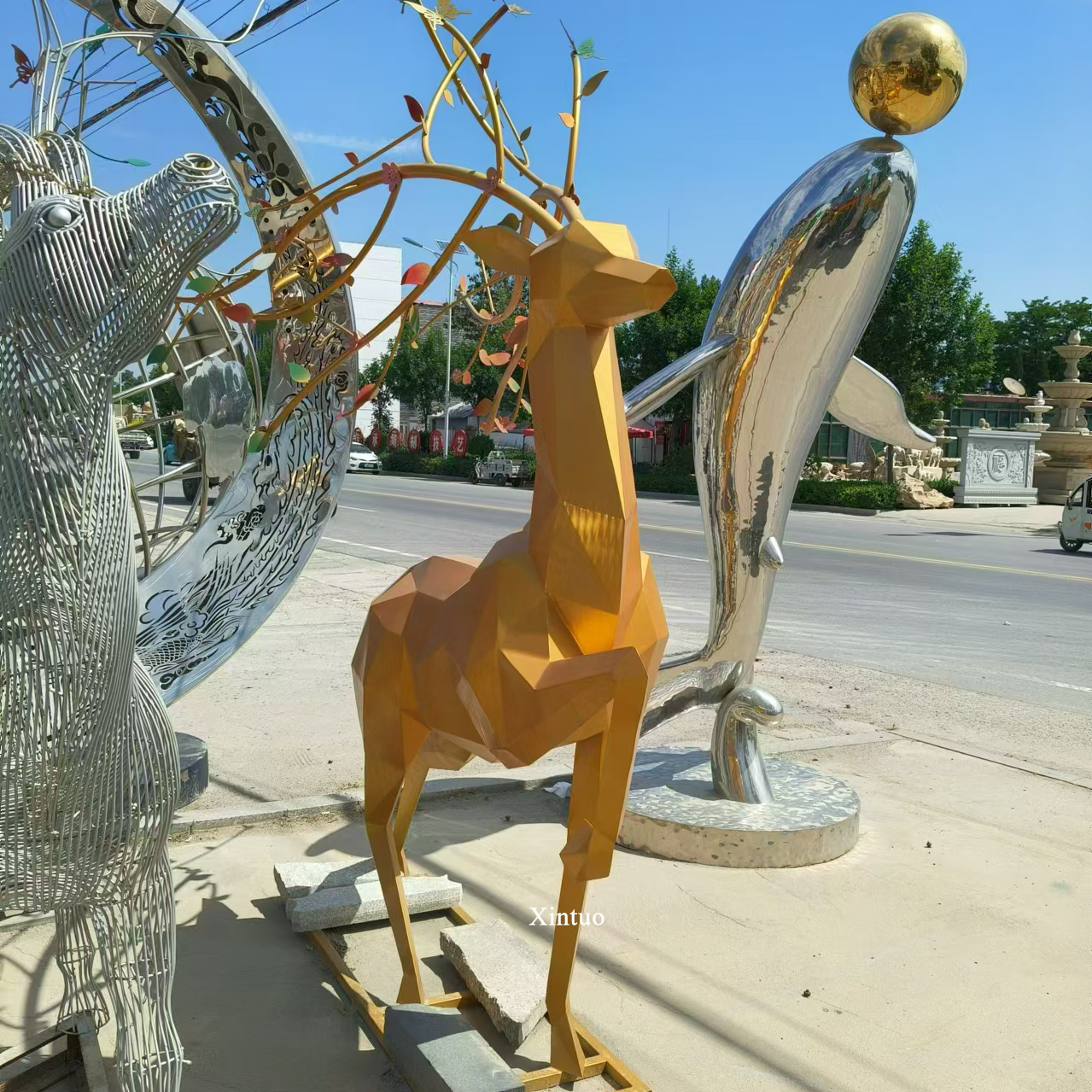 decorative deer statue