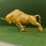 Geometric Bull Sculpture
