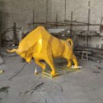 Geometric Bull Sculpture