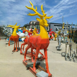 Modern Stainless Steel Deer Sculpture