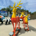 Modern Stainless Steel Deer Sculpture