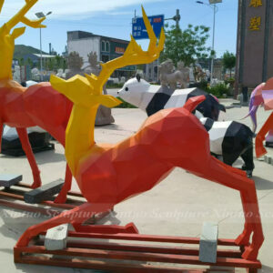 Modern Stainless Steel Deer Sculpture