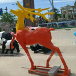 Modern Stainless Steel Deer Sculpture