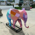 geometric elephant statue