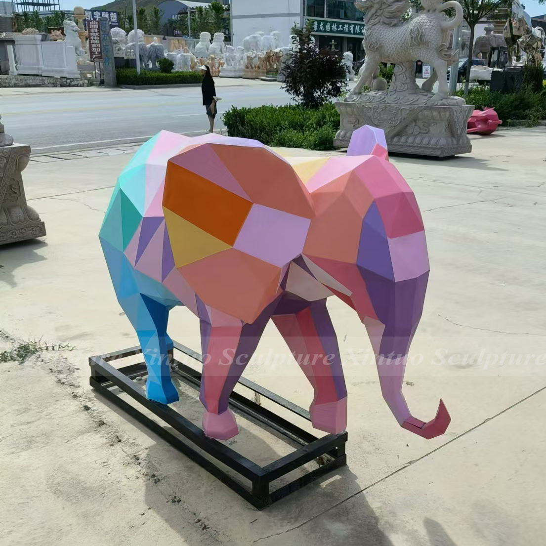 geometric elephant statue