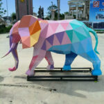 geometric elephant statue