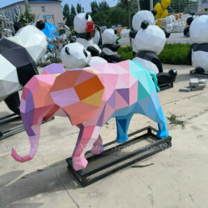geometric elephant statue