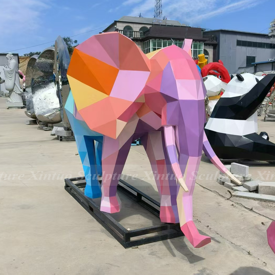 geometric elephant statue