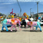 geometric elephant statue