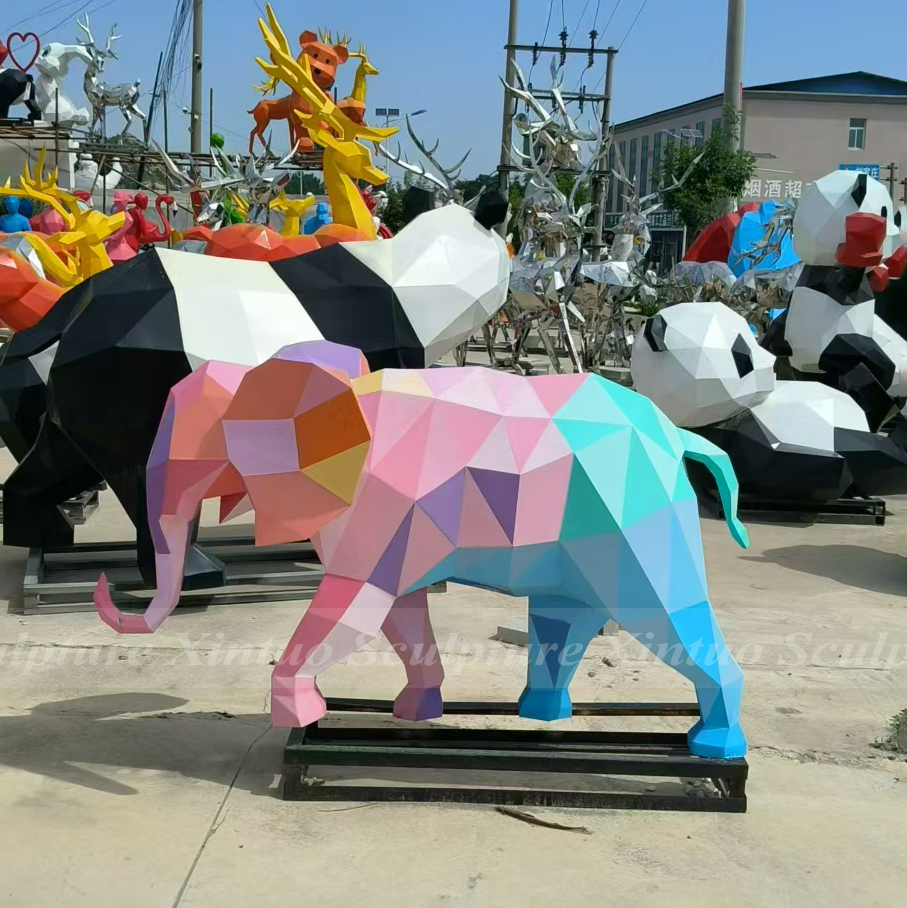 geometric elephant statue