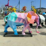 geometric elephant statue