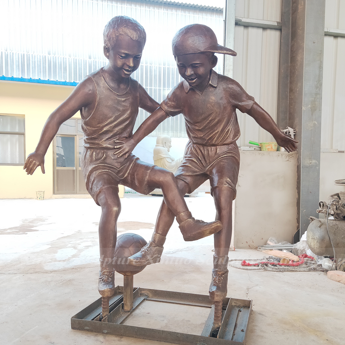 Children Playing Soccer Statue Children Playing Soccer Statue