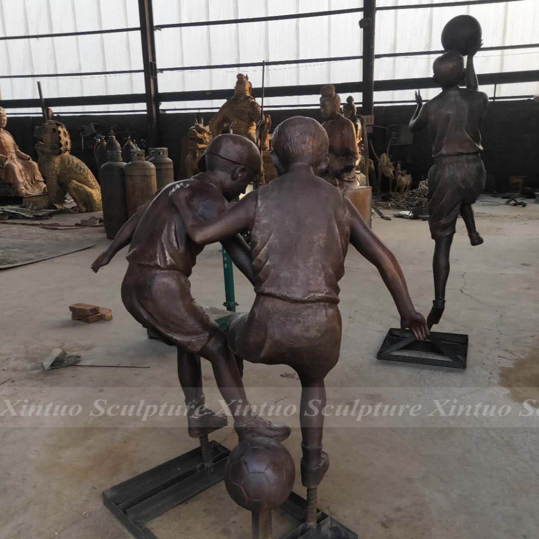 Children Playing Soccer Statue6 Children Playing Soccer Statue