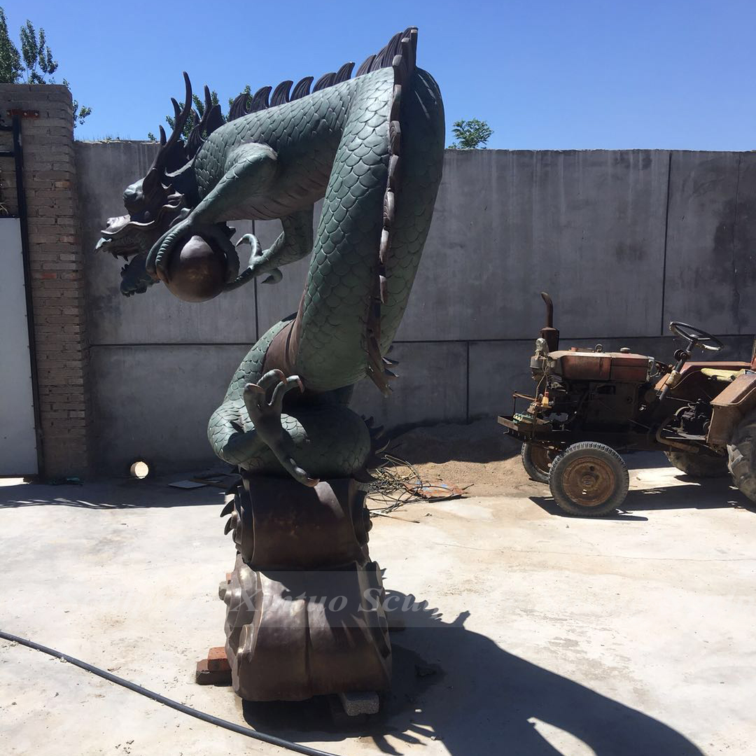 Large Bronze Dragon Statue