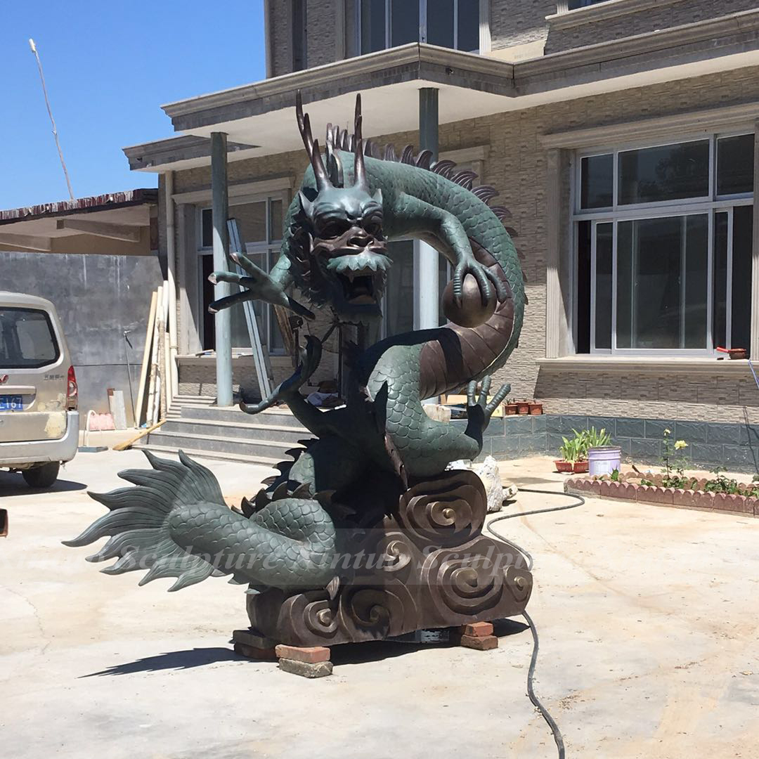 Large Bronze Dragon Statue
