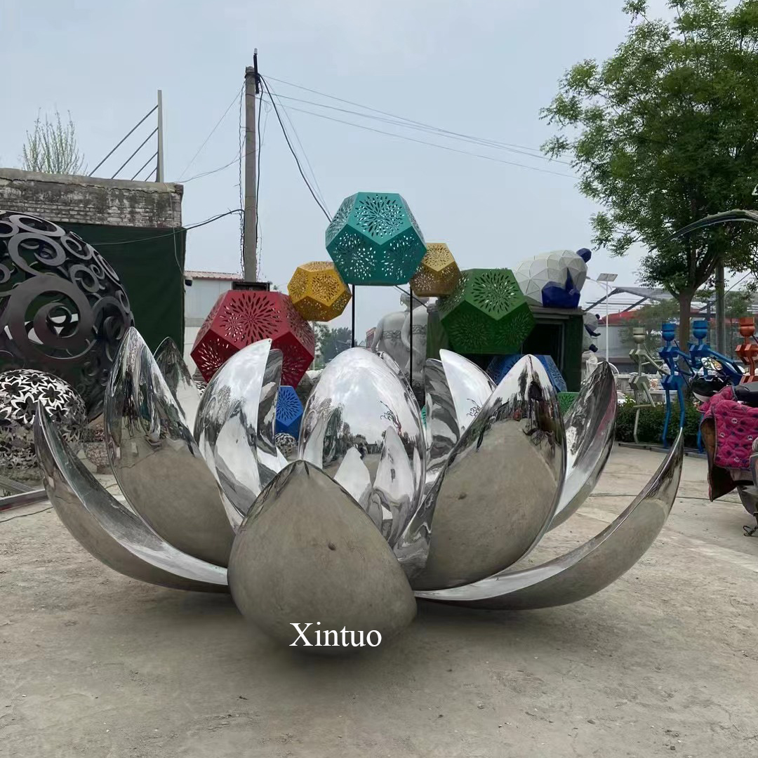 Metal Lotus Sculpture