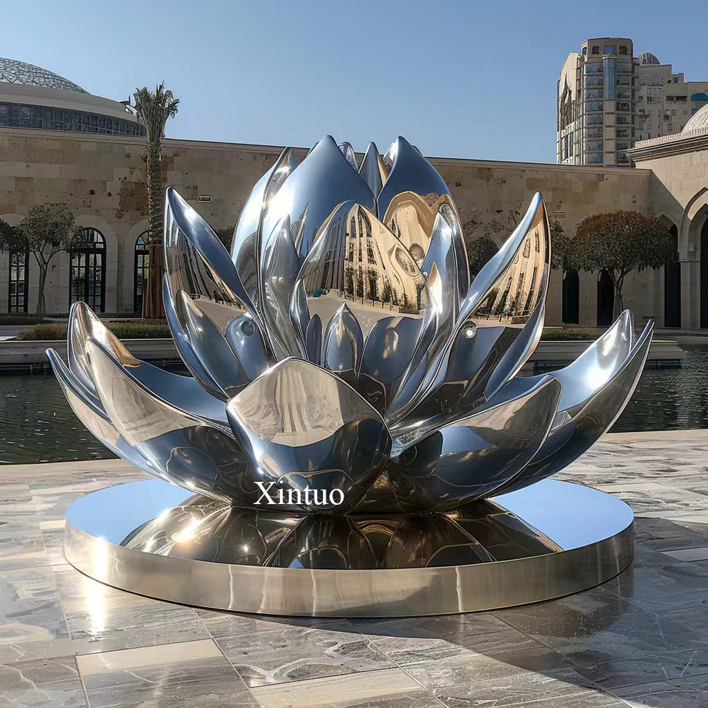 Metal Lotus Sculpture