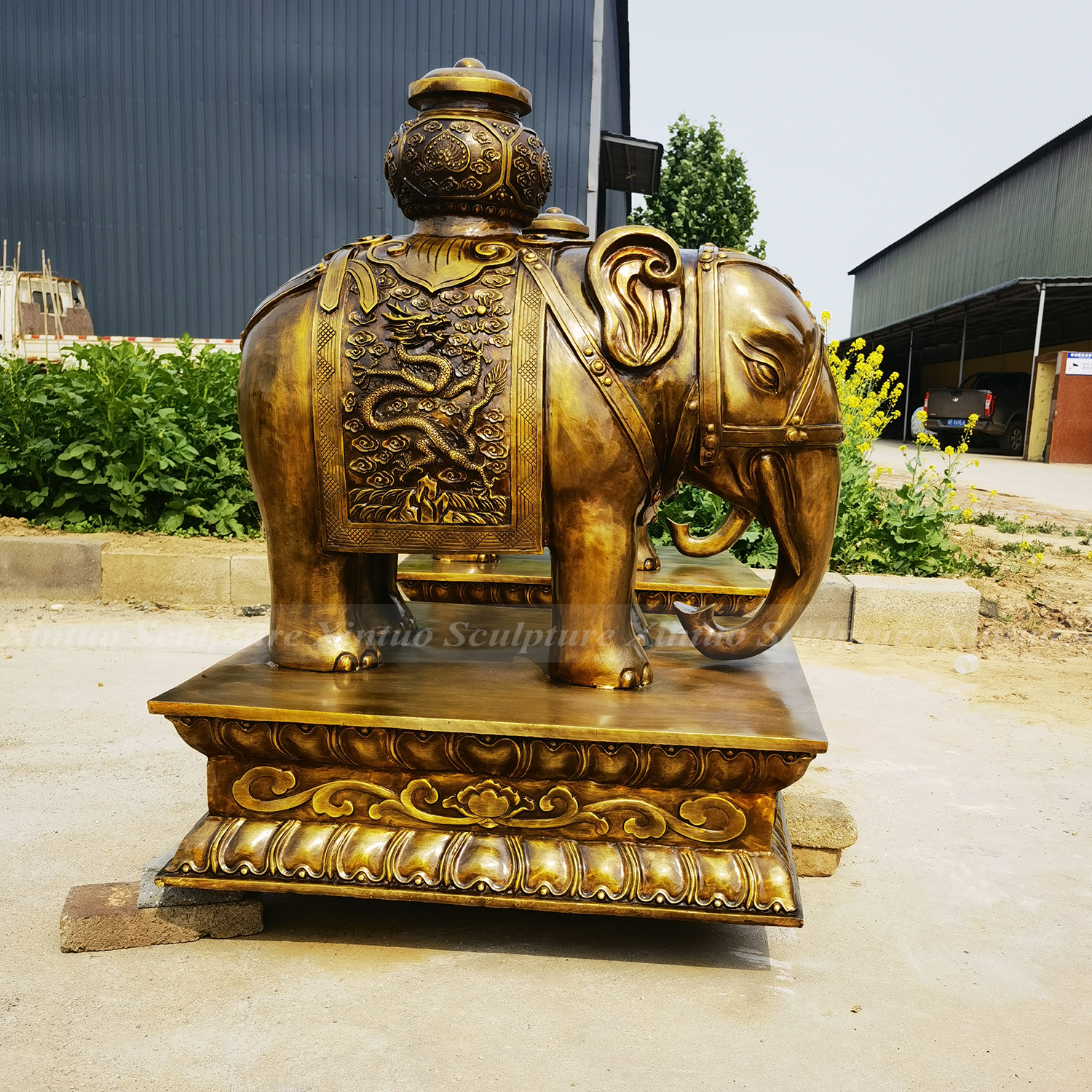 Antique Elephant Sculpture