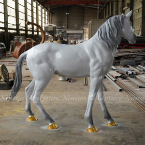 White Bronze Horse Statue