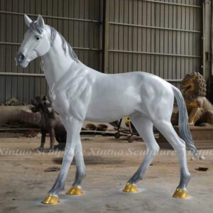 White Bronze Horse Statue