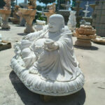 White Marble Laughing Buddha Statue