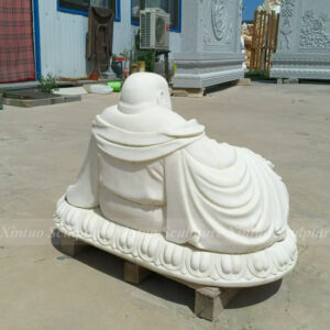 White Marble Laughing Buddha Statue
