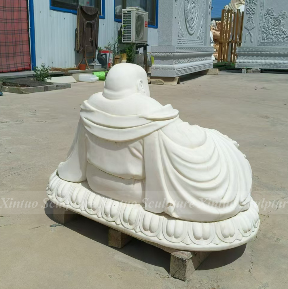 White Marble Laughing Buddha Statue