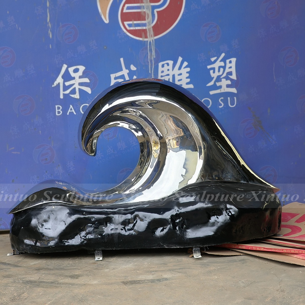 metal wave sculpture