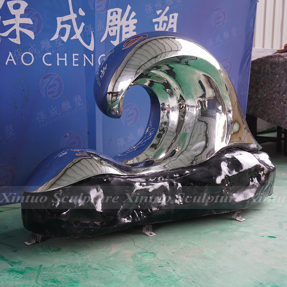 metal wave sculpture