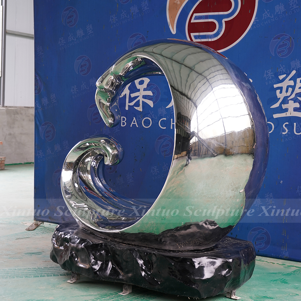 metal wave sculpture