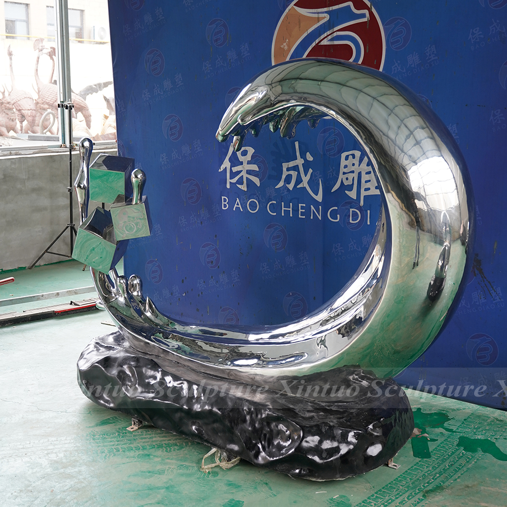 metal wave sculpture