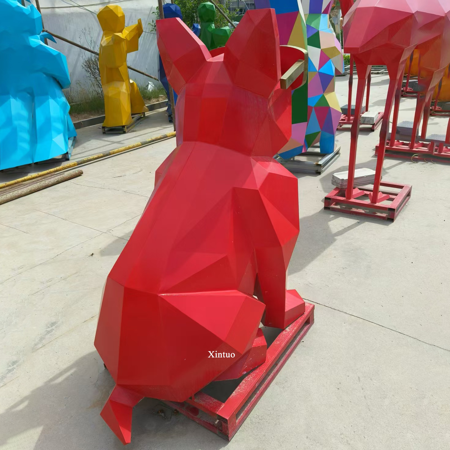 Outdoor French Bulldog Statue