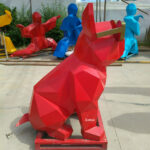 Outdoor French Bulldog Statue