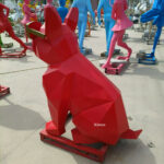 Outdoor French Bulldog Statue