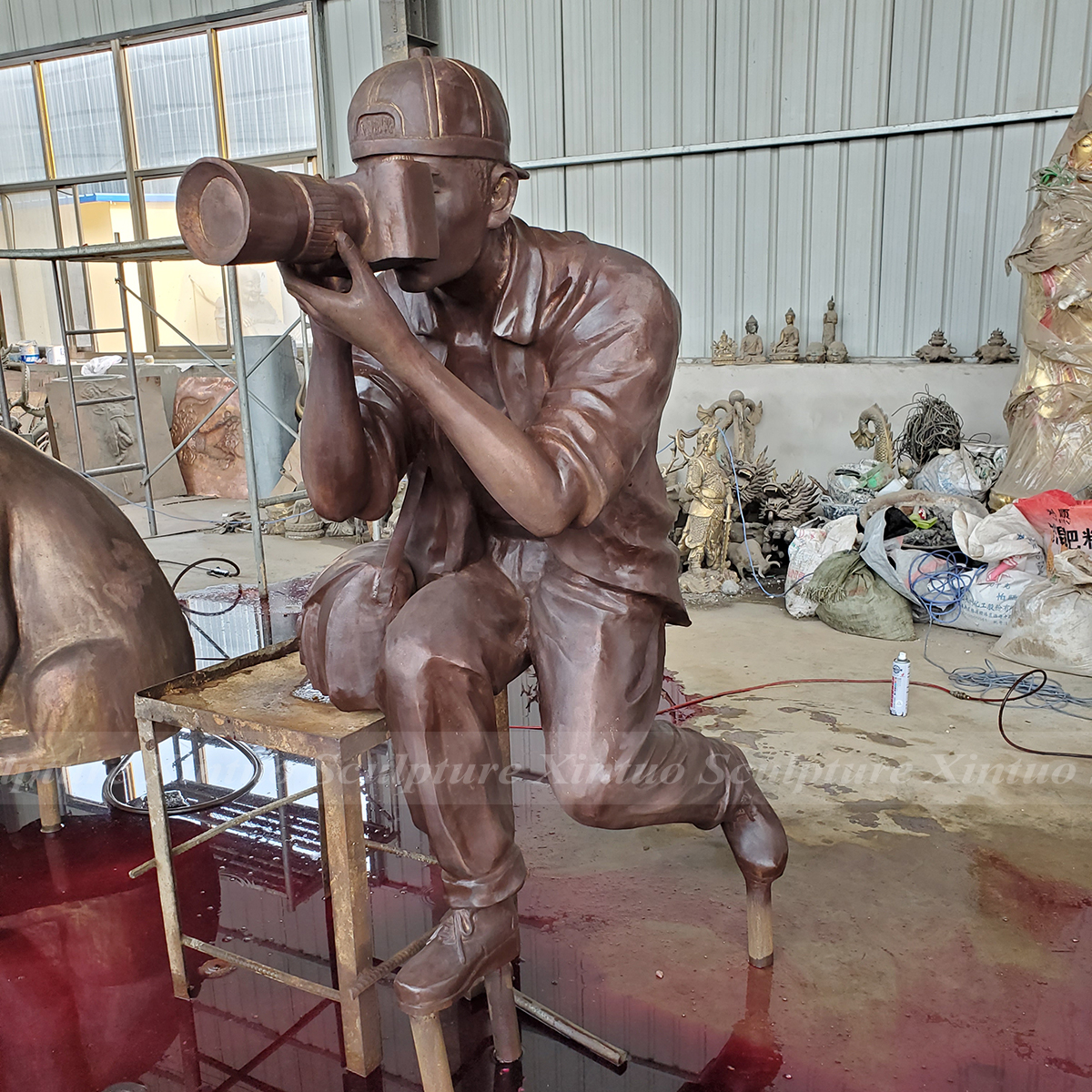 Bronze Photographer Statue