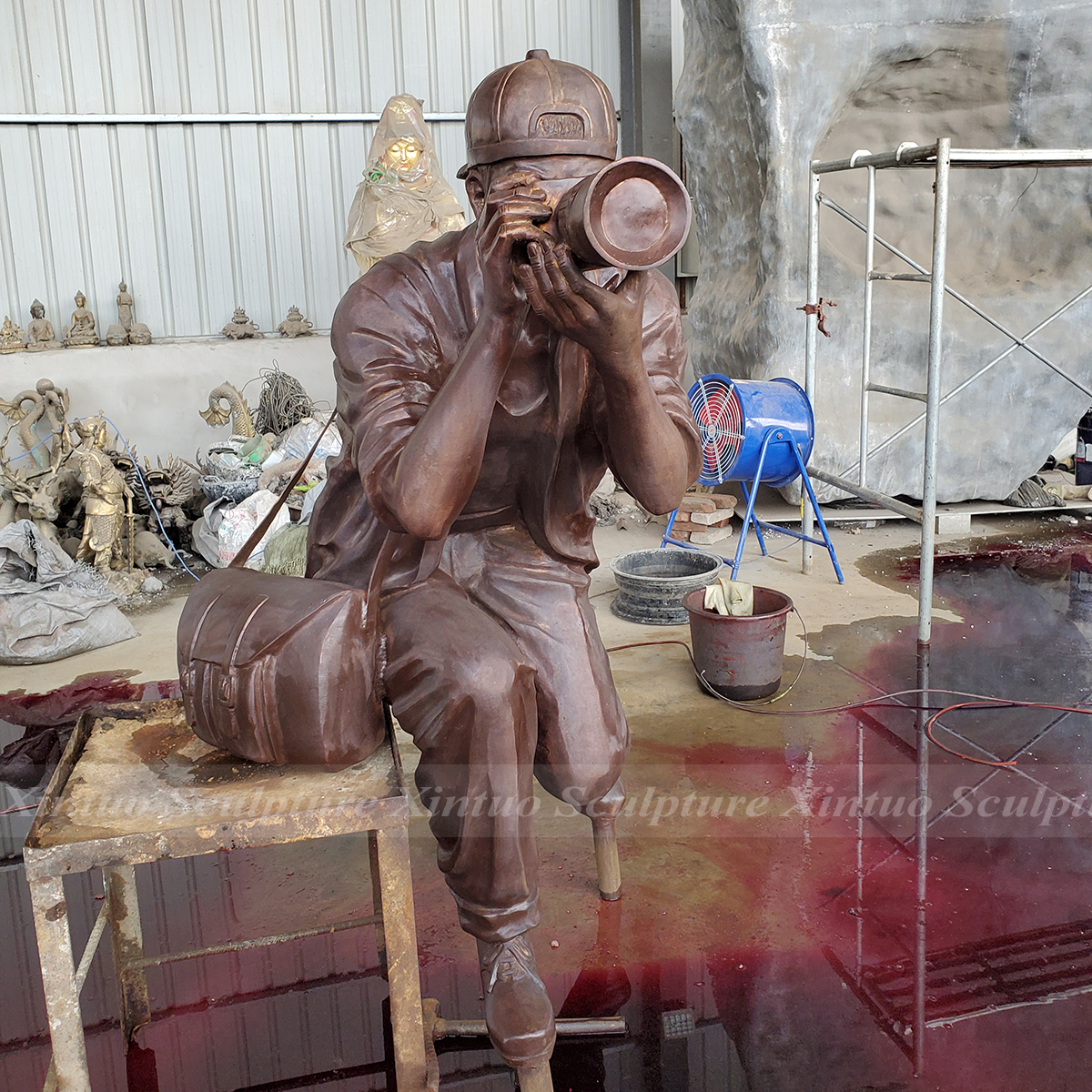 Bronze Photographer Statue