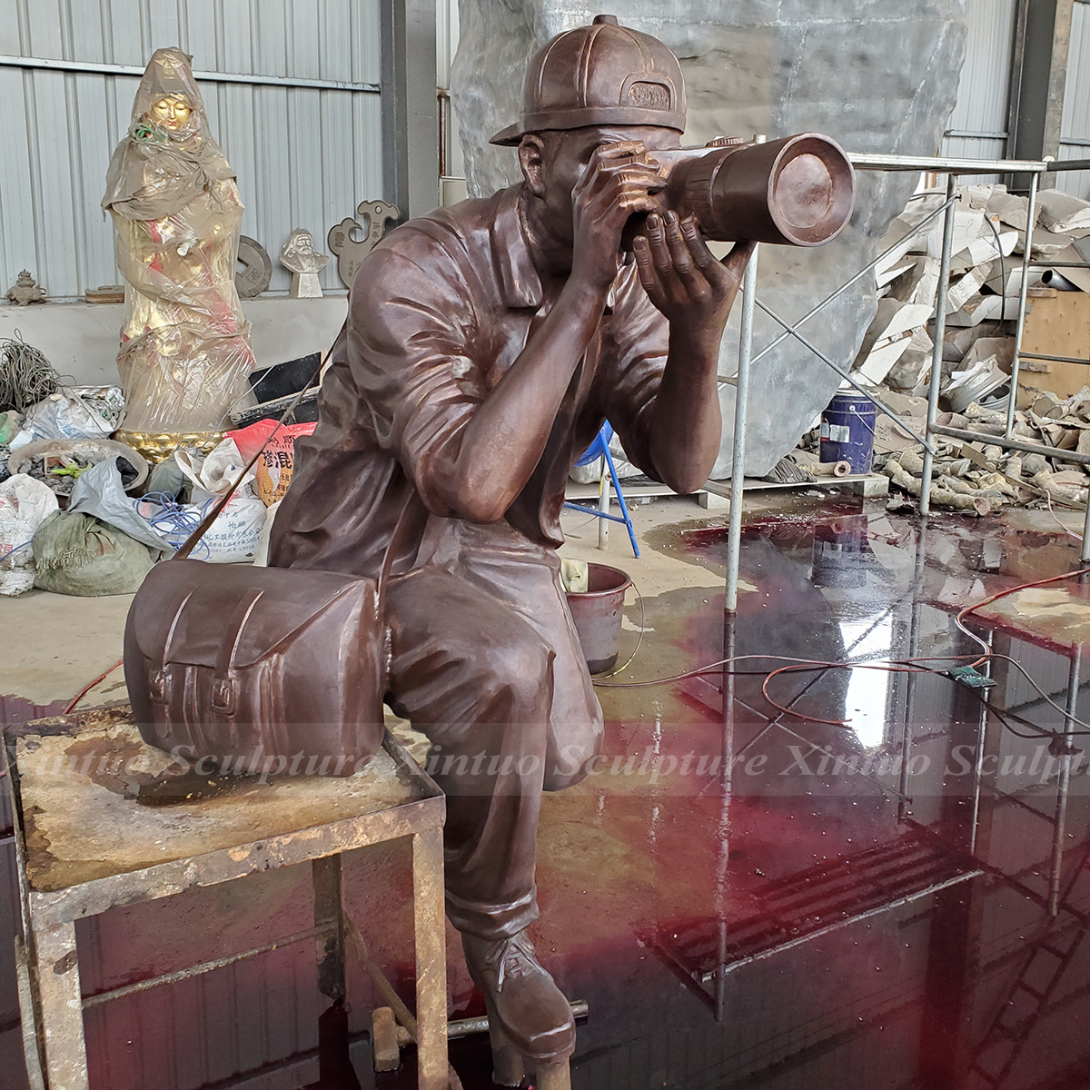 Bronze Photographer Statue