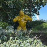 geometric gorilla statue