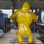 geometric gorilla statue