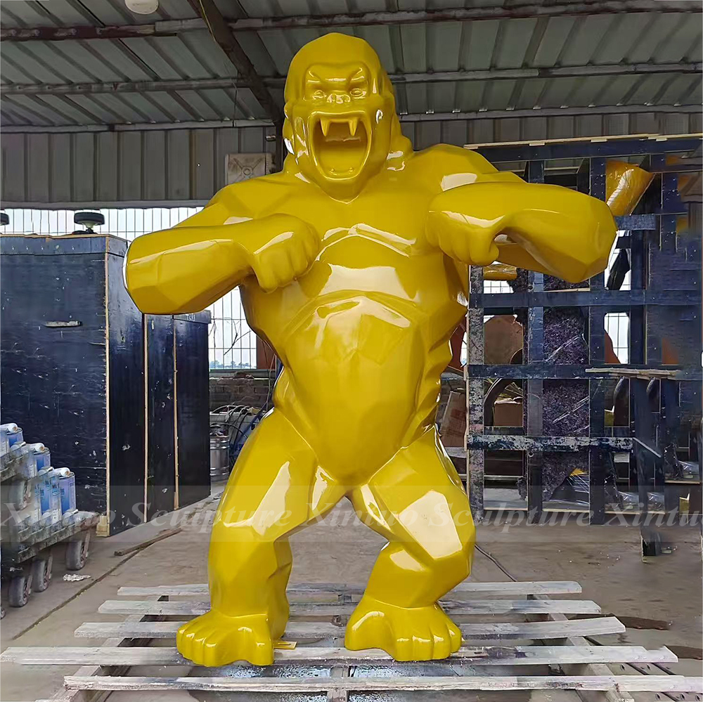 geometric gorilla statue