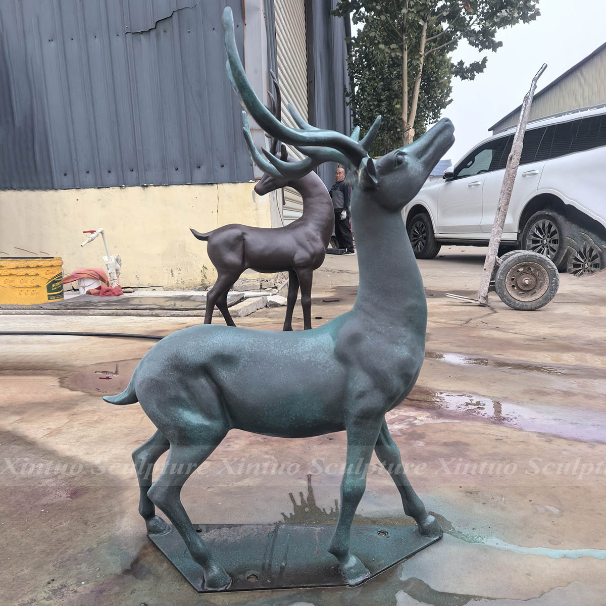 Bronze Deer Garden Statue