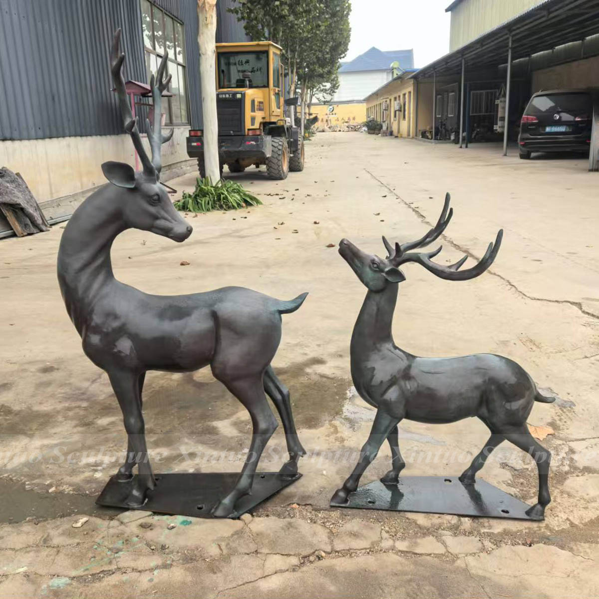 Bronze Deer Garden Statue