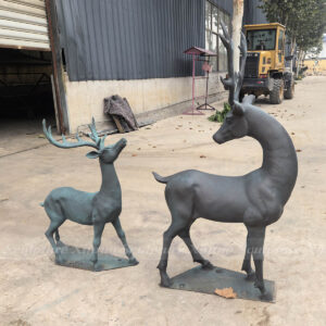 Bronze Deer Garden Statue