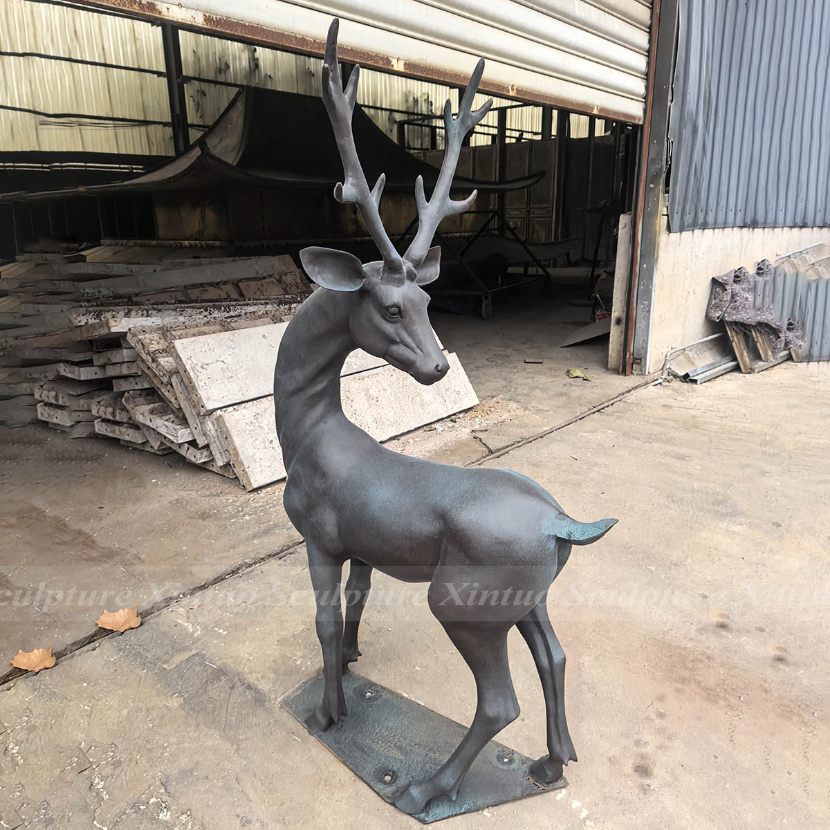 Bronze Deer Garden Statue