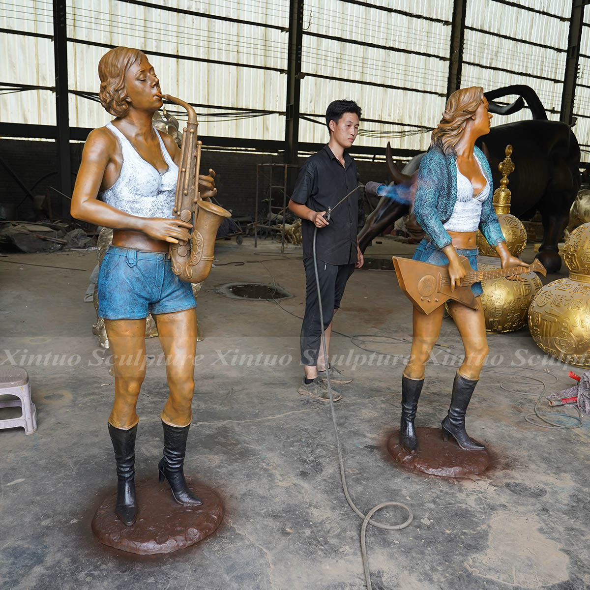 Bronze Musician Statues1 Bronze Musician Statues
