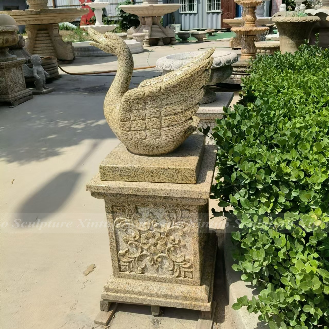 granite swan fountain