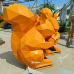 Metal Squirrel Sculpture