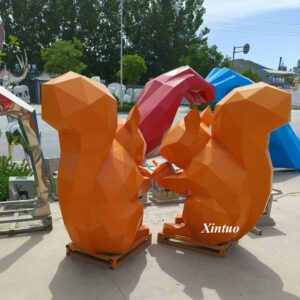 Metal Squirrel Sculpture