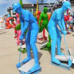 Golfer Lawn Statue